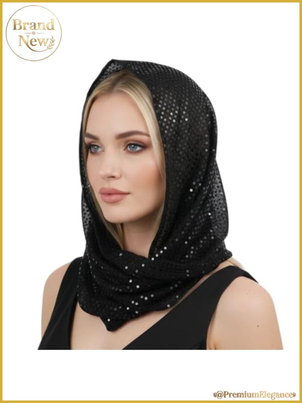 Sequin Head Scarf Unisex Rave Hood Polyester Headband Party Costume